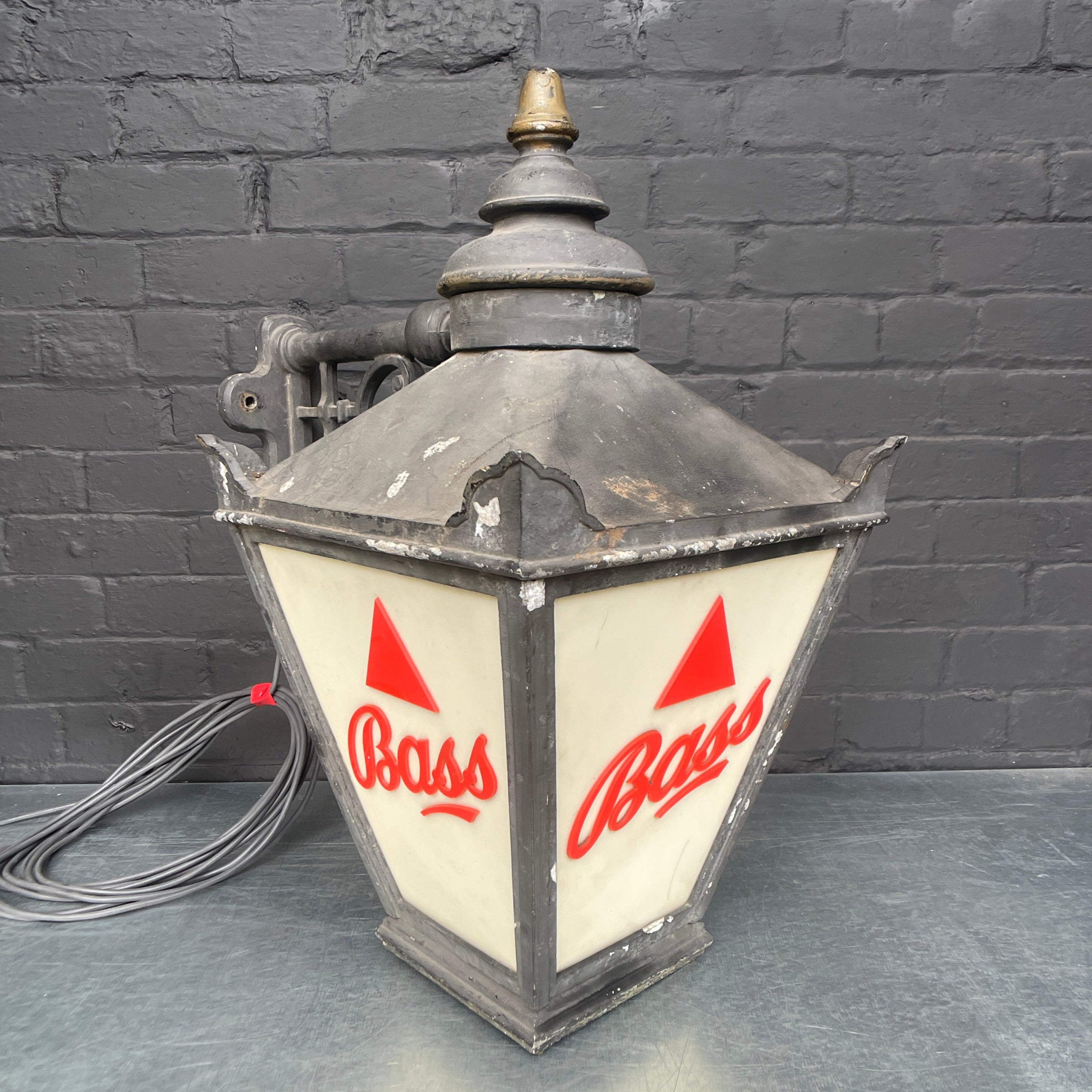 large Bass pub light fitting external Industrial powerhouse props prop rental hire vintage movie film set dec light lighting 1
