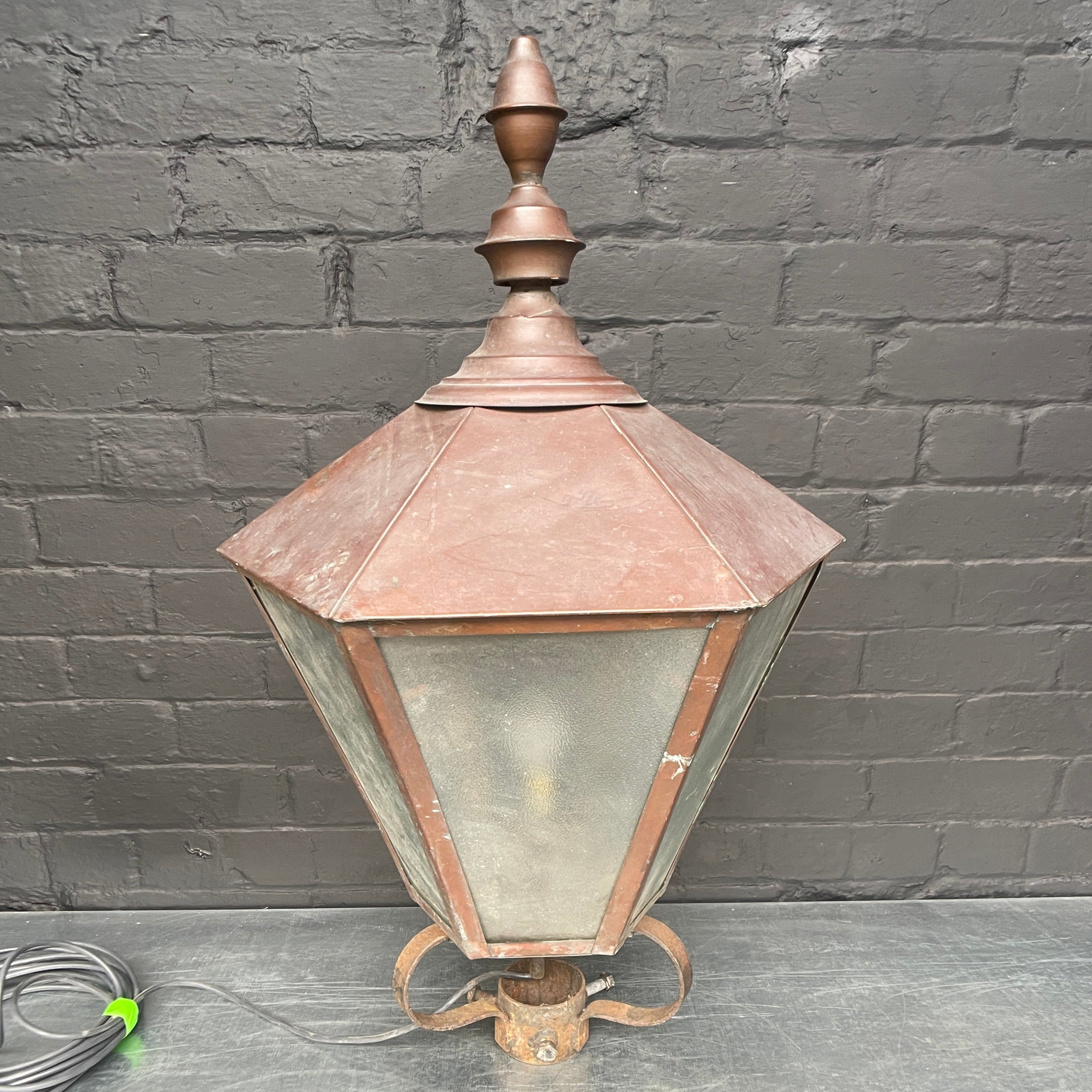 large vintage street light lamp Industrial powerhouse props prop rental hire vintage movie film set dec light lighting