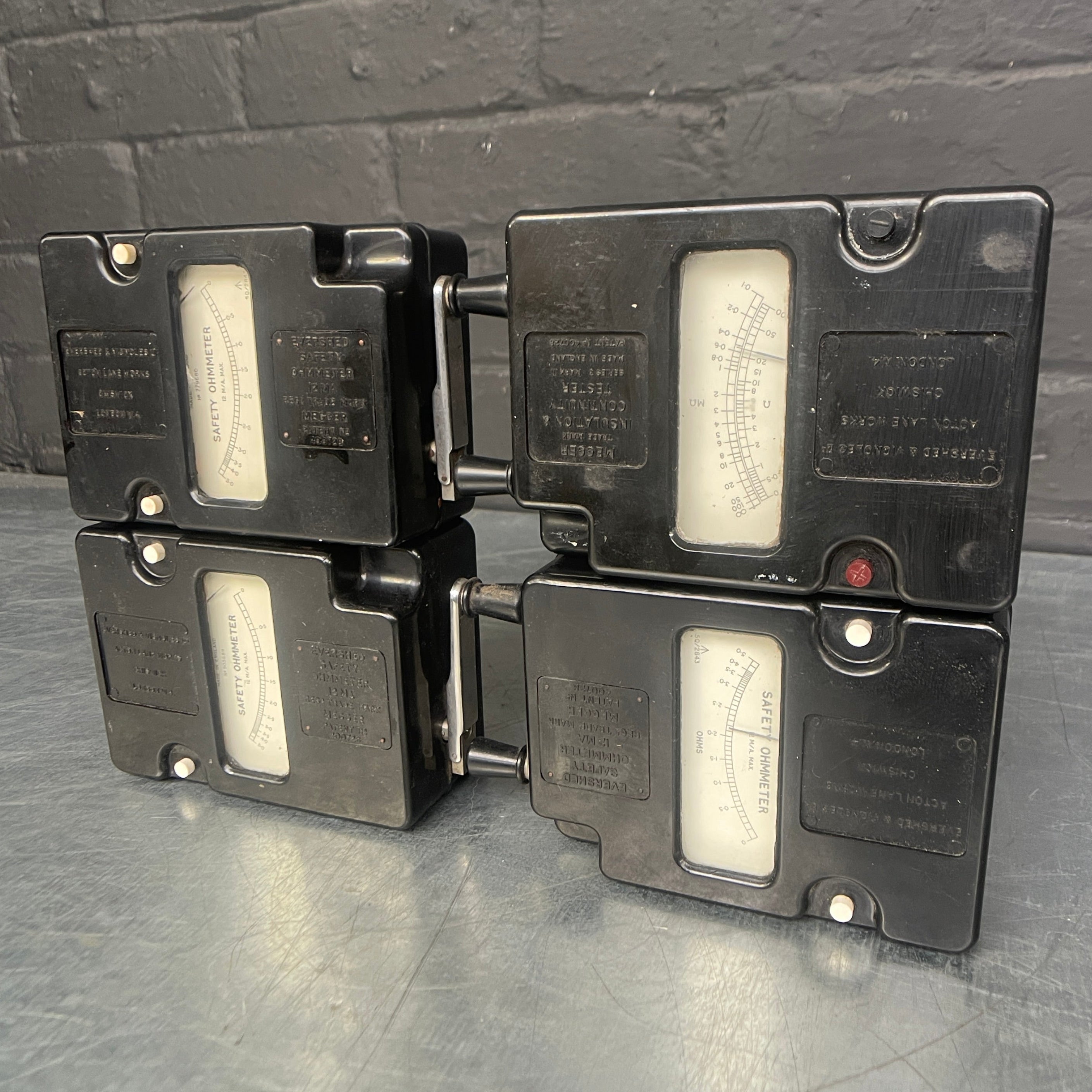 portable safety ohmmeter electrical tester kit Industrial powerhouse props prop rental hire vintage movie film set dec 1