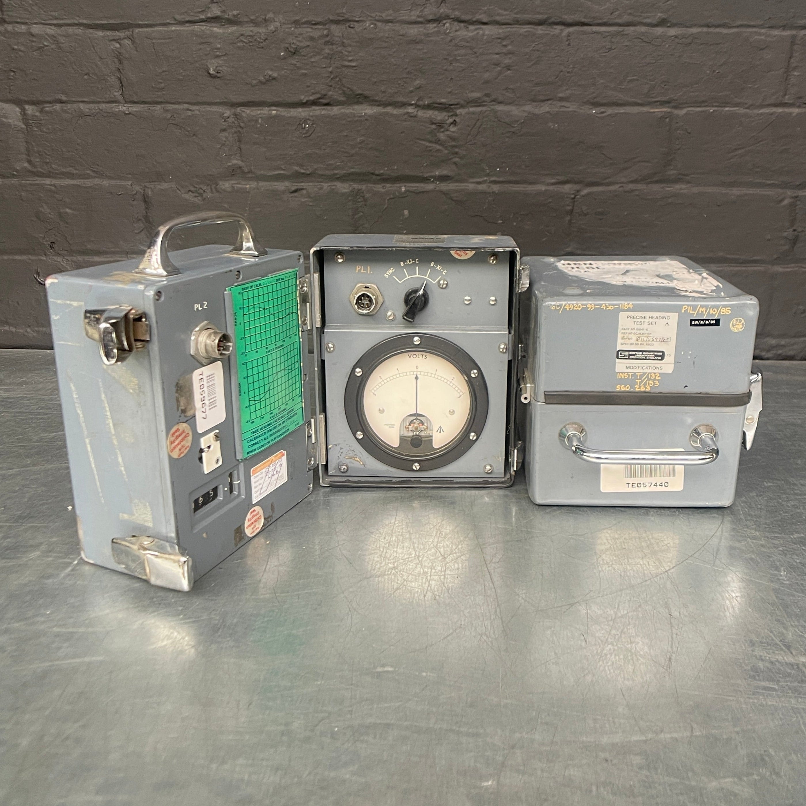 precise heading test set testing electrical military Industrial powerhouse props prop rental hire vintage movie film set dec
