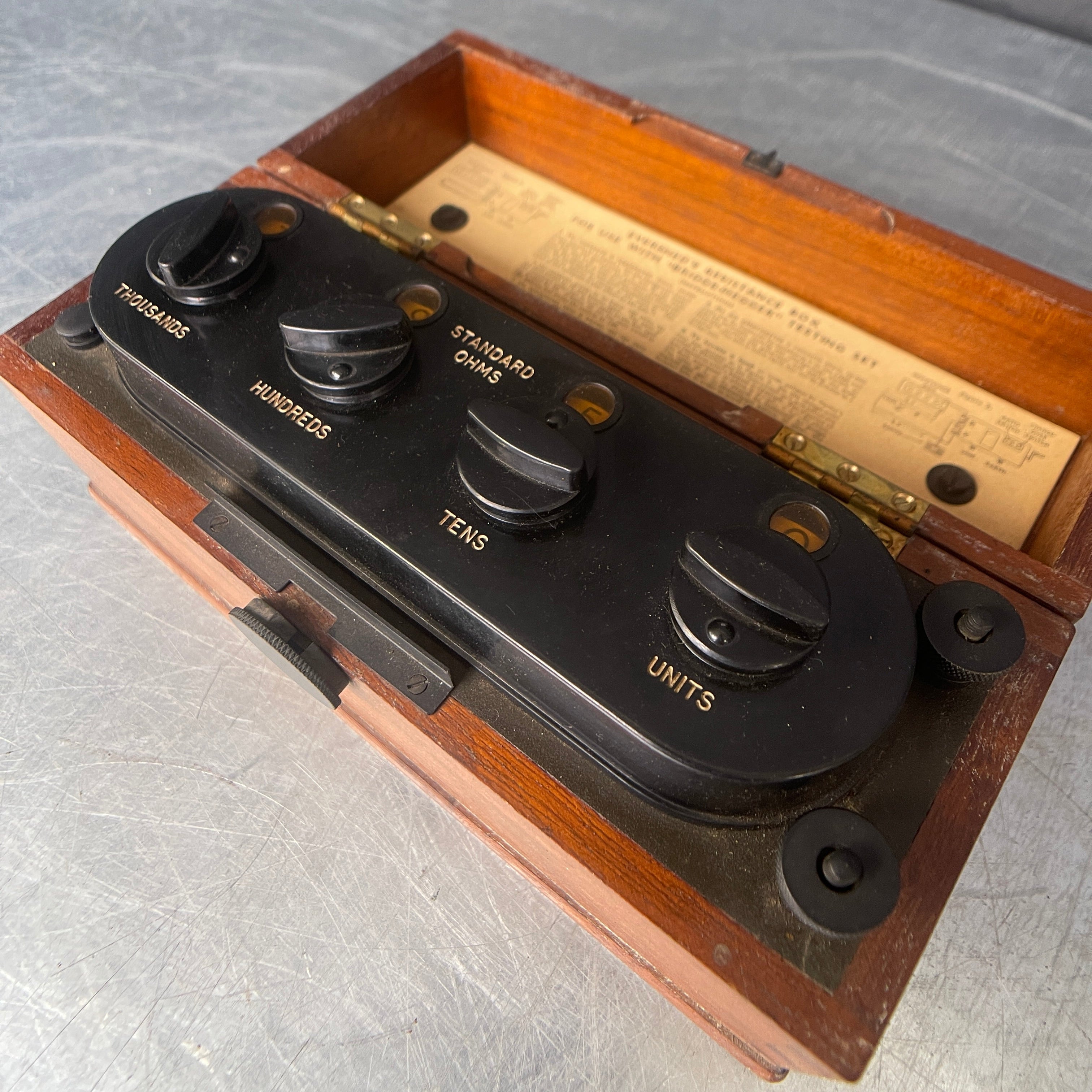 resistance megohms tester electrical scientific Industrial powerhouse props prop rental hire vintage movie film set dec 1