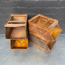 rusty engineers steel tubs tins tote bins Industrial powerhouse props prop rental hire vintage movie film set dec 1