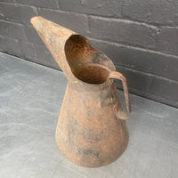 rusty grey jug tin oil can steel metal Industrial powerhouse props prop rental hire vintage movie film set dec 1