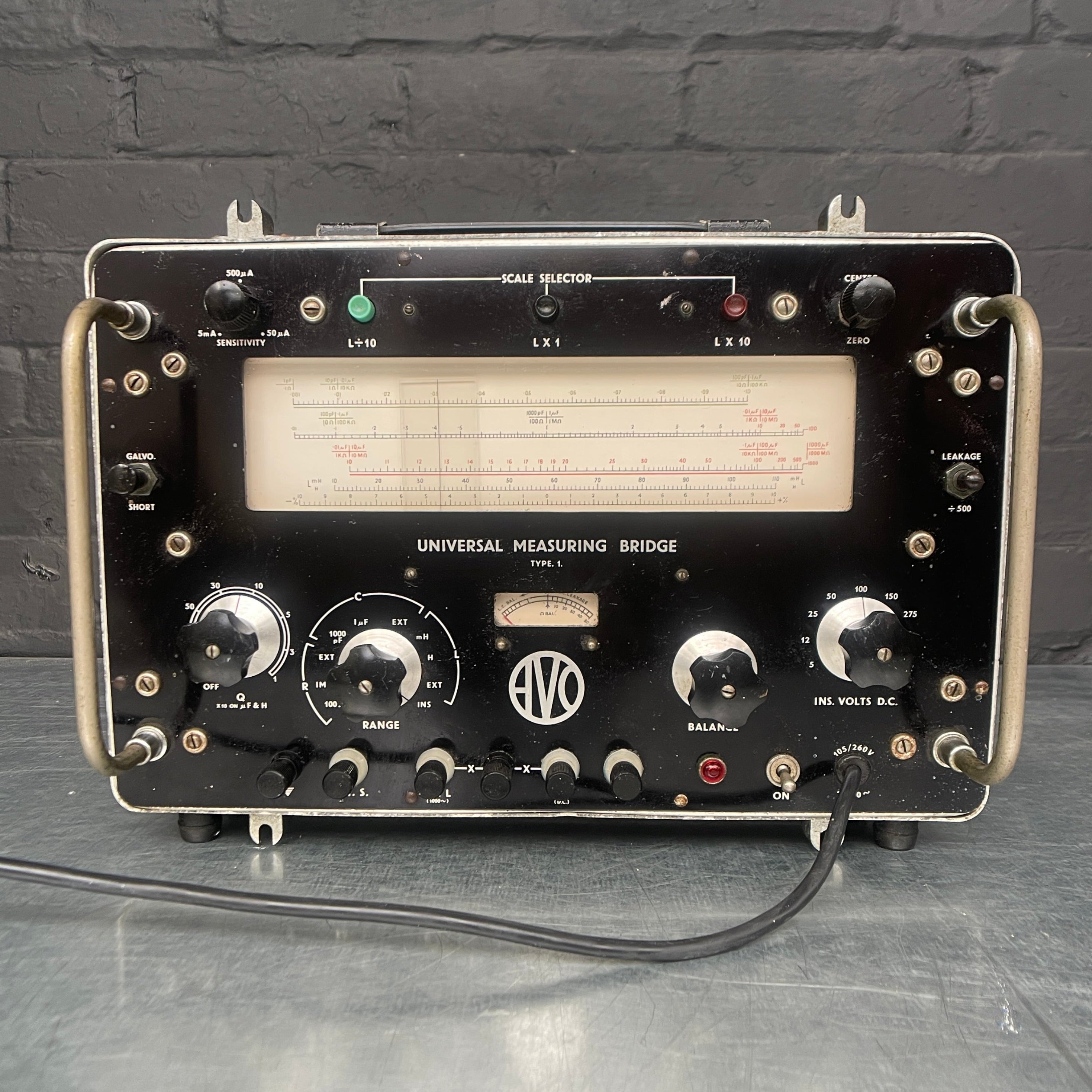 universal measuring bridge electrical scientific Industrial powerhouse props prop rental hire vintage movie film set dec