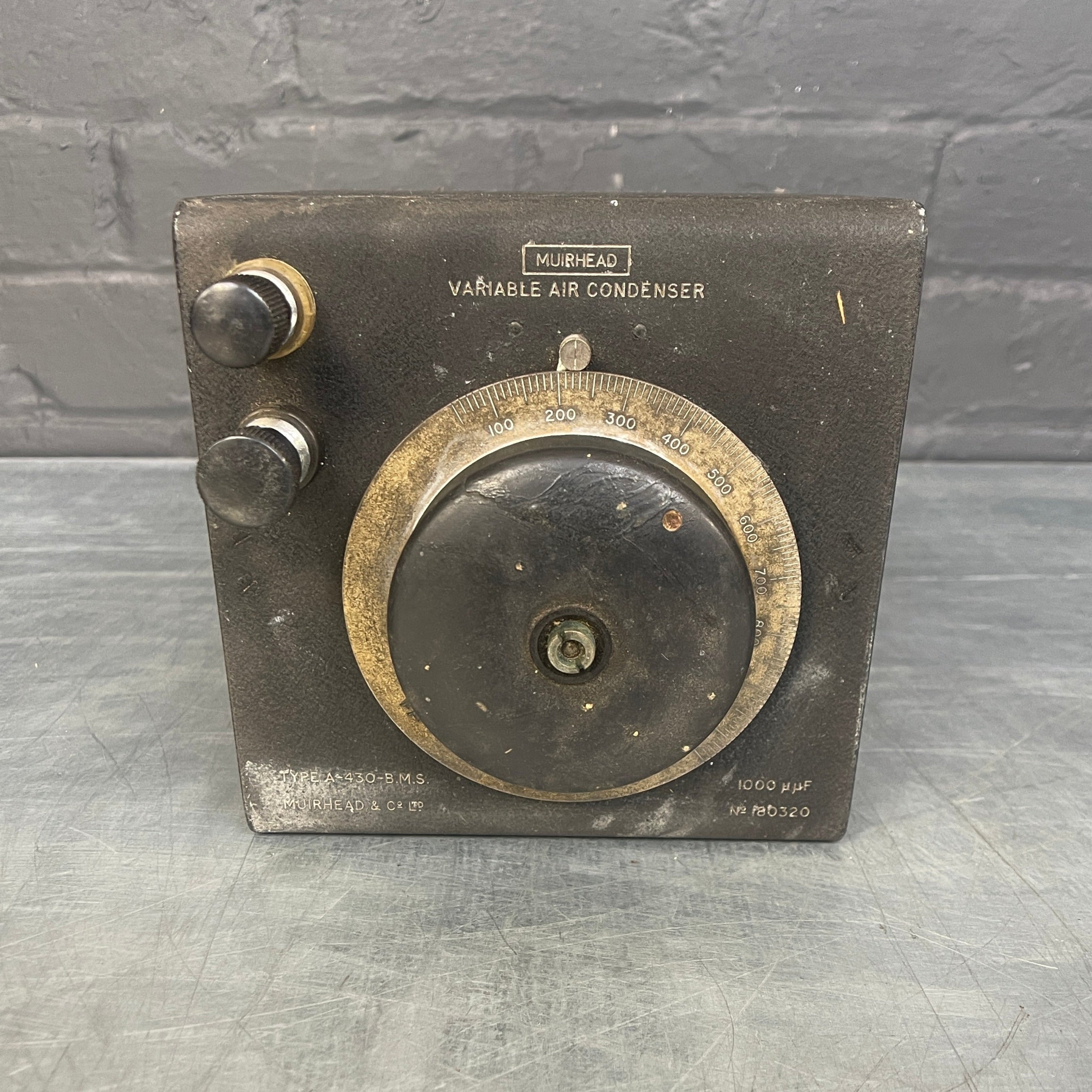 variable air condenser electrical switch switchgear Industrial powerhouse props prop rental hire vintage movie film set dec