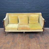 yellow regency six leg settee velvet stripe chair 0