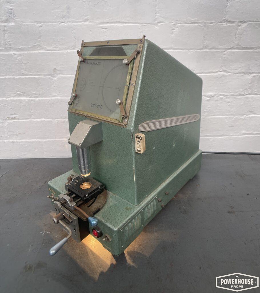 Powerhouse props prop hire rental vintage industrial microscope optical lab specimen testing equipment