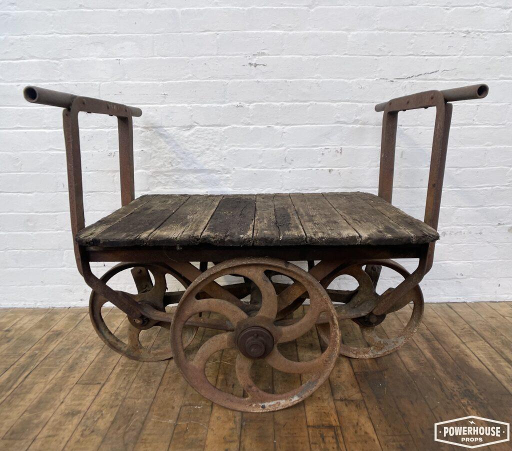 Powerhouse props prop hire rental industrial cast iron wheel trolley mill cart