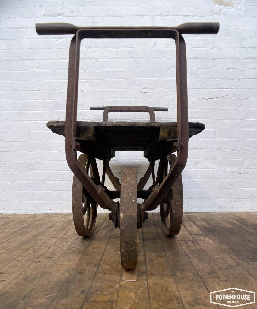 Powerhouse props prop hire rental industrial cast iron wheel trolley mill cart