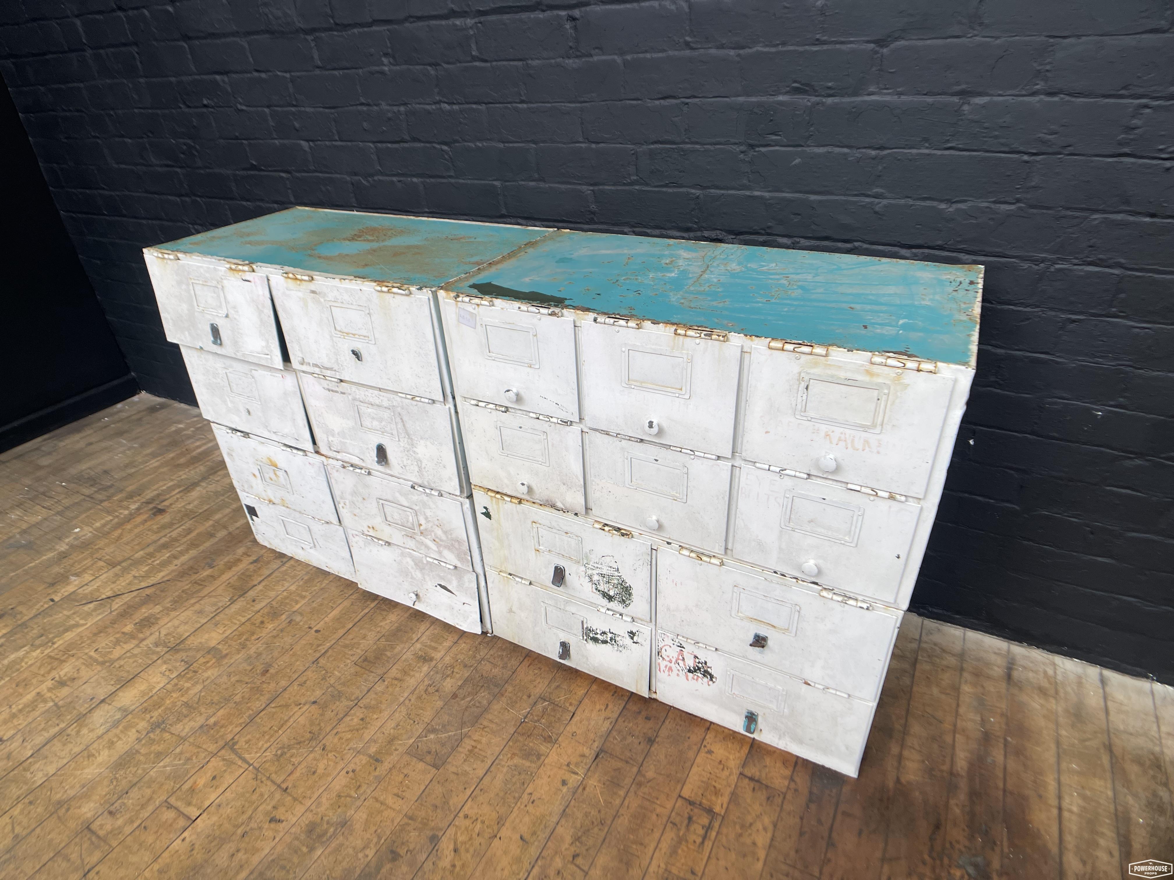 Powerhouse props vintage drawers cupboards cabinets white