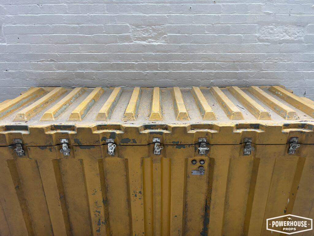 Powerhouse props vintage industrial prop ammo case crate box large yellow lid container