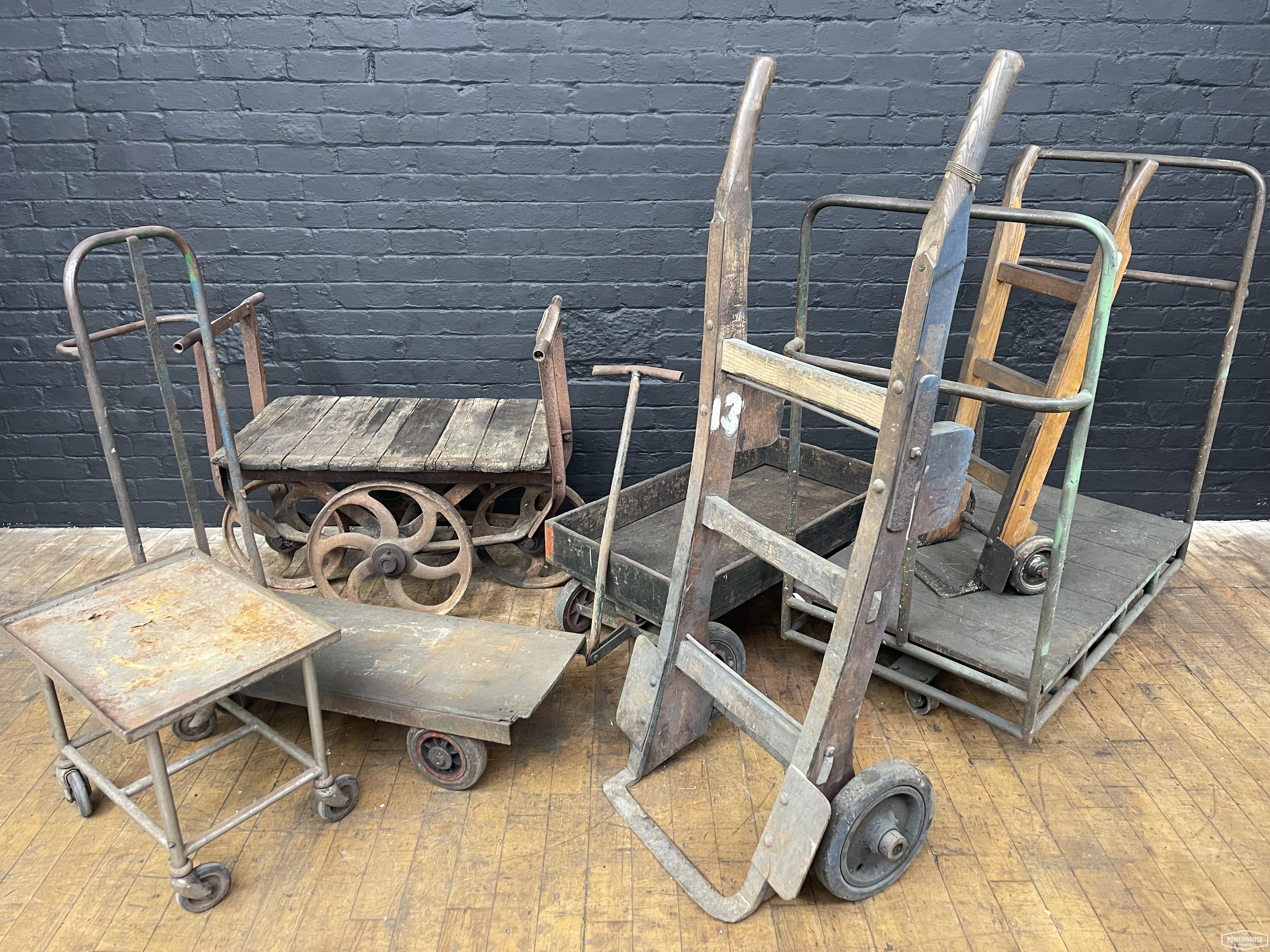 Powerhouse props vintage industrial trolleys carts truck lifting sack cart