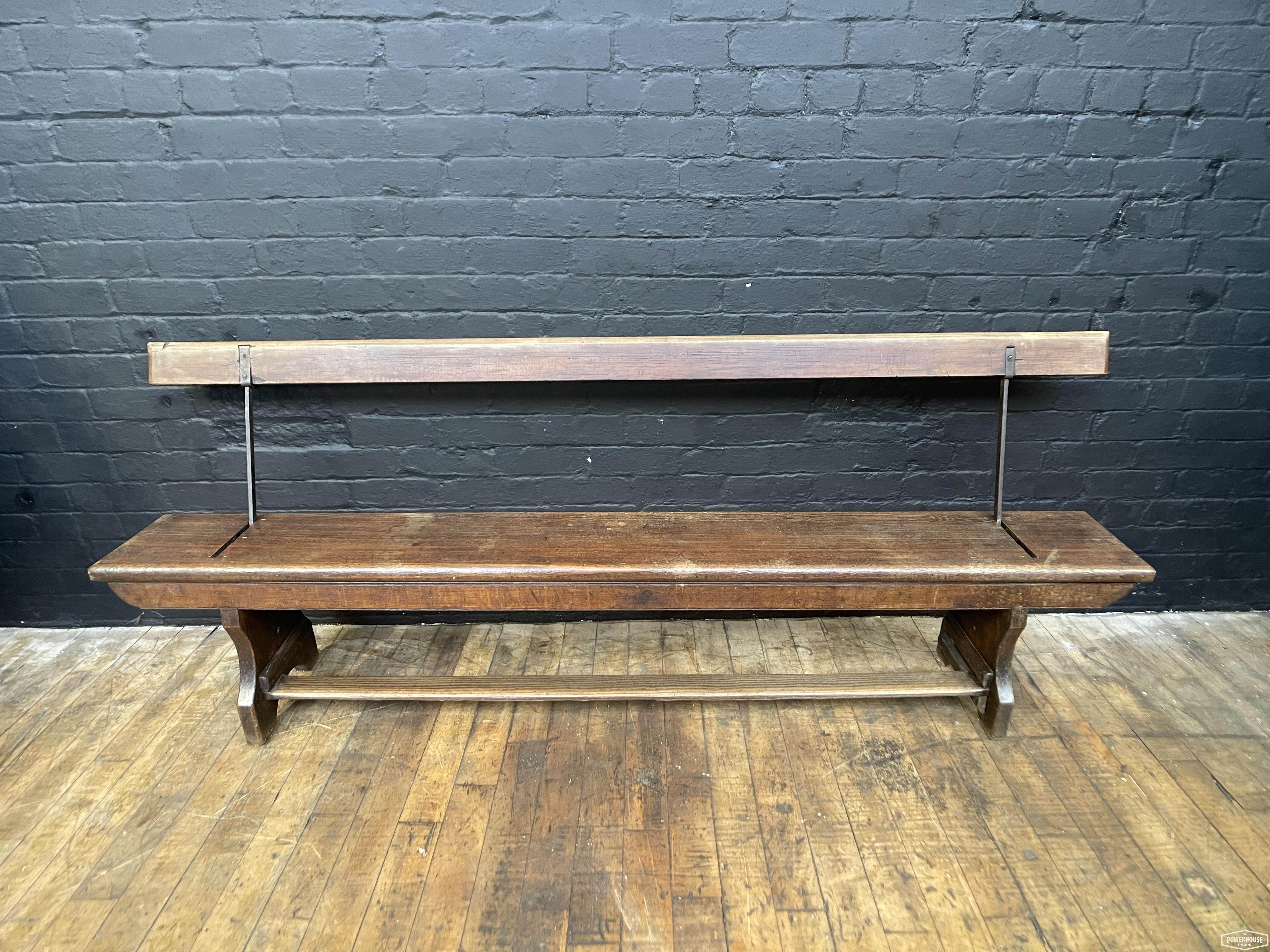 Powerhouse props vintage industrial wood wooden victorian railway platform double sided bench