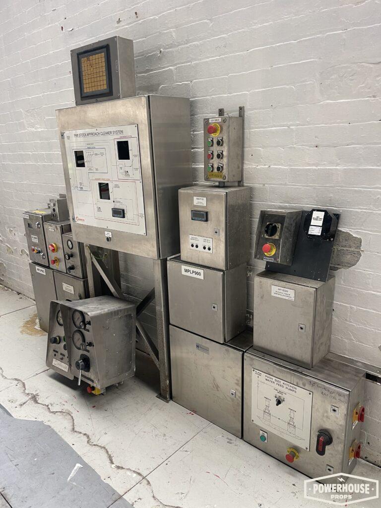 Powerhouse props vintage switchgear electrical electric stainless steel cabinets